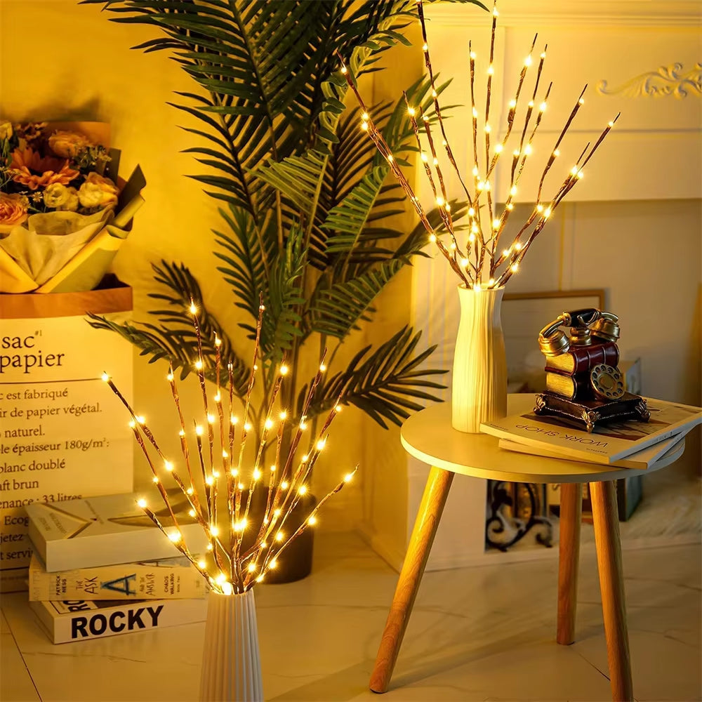 73Cm 20 Bulbs LED Willow Branch Lamp Artificial Branch Willow Twig Vase Lights Battery Powered for Wedding Party Fairy DIY Decor