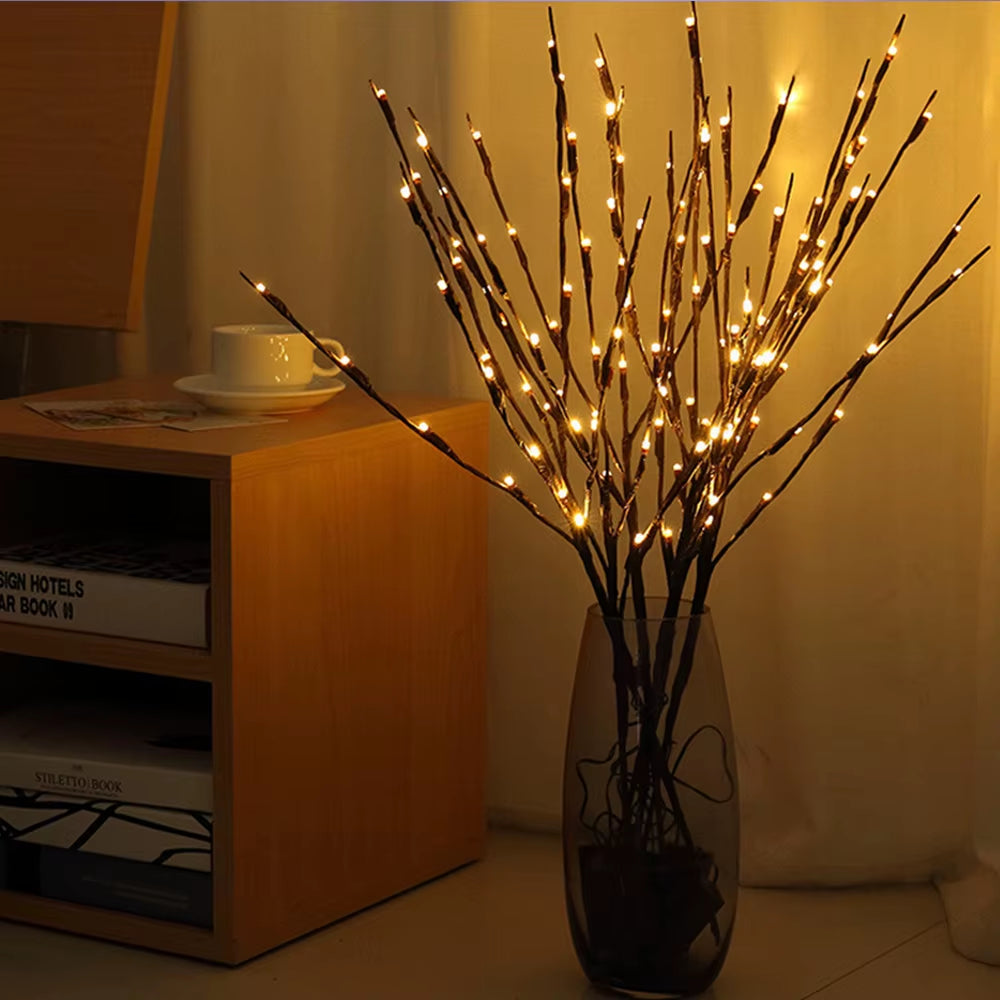 73Cm 20 Bulbs LED Willow Branch Lamp Artificial Branch Willow Twig Vase Lights Battery Powered for Wedding Party Fairy DIY Decor